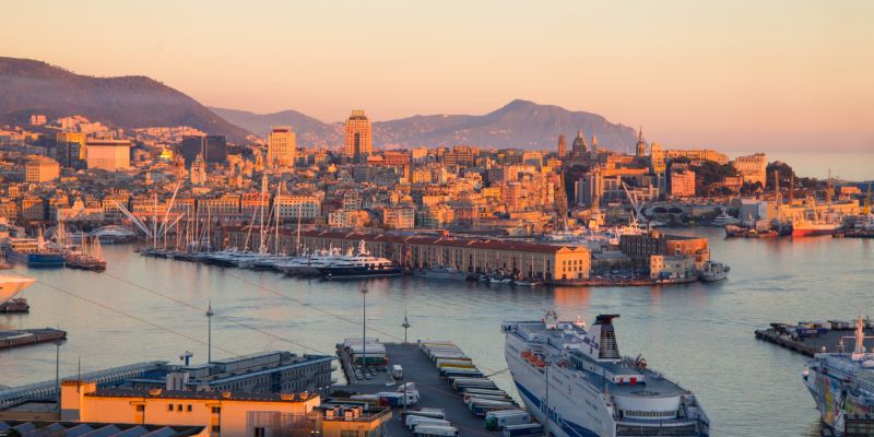 Sunset over Genoa